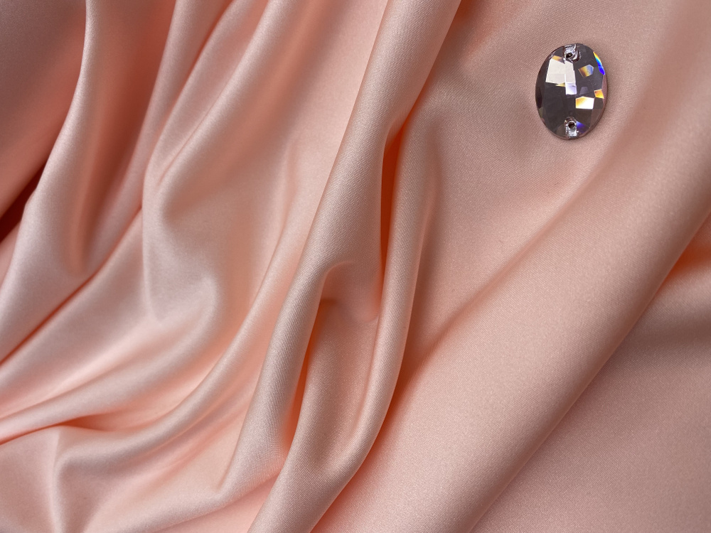 Ткань бифлекс. Цвет нежно-розовый, отрез ткани 1 м * 150 см (длина 1 м, ширина 150 см), состав: нейлон #1