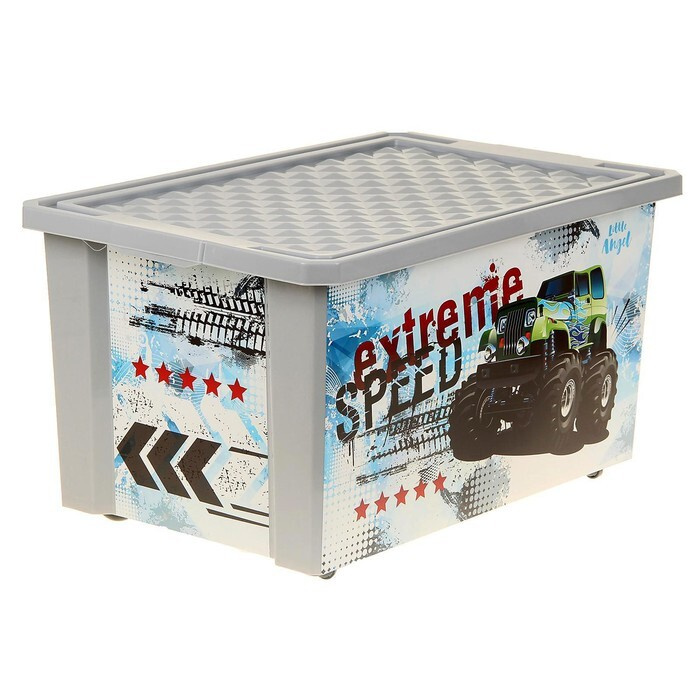 Plastic Centre Ящик для хранения игрушек "Супер Трак", 57 литров, на колёсах  #1