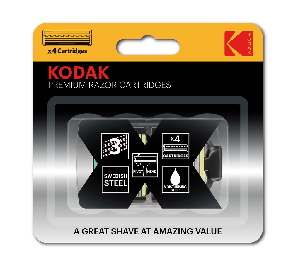 Сменные кассеты для бритья мужские Kodak Premium Razor многоразовые 3 лезвия / Сменные картриджи для #1