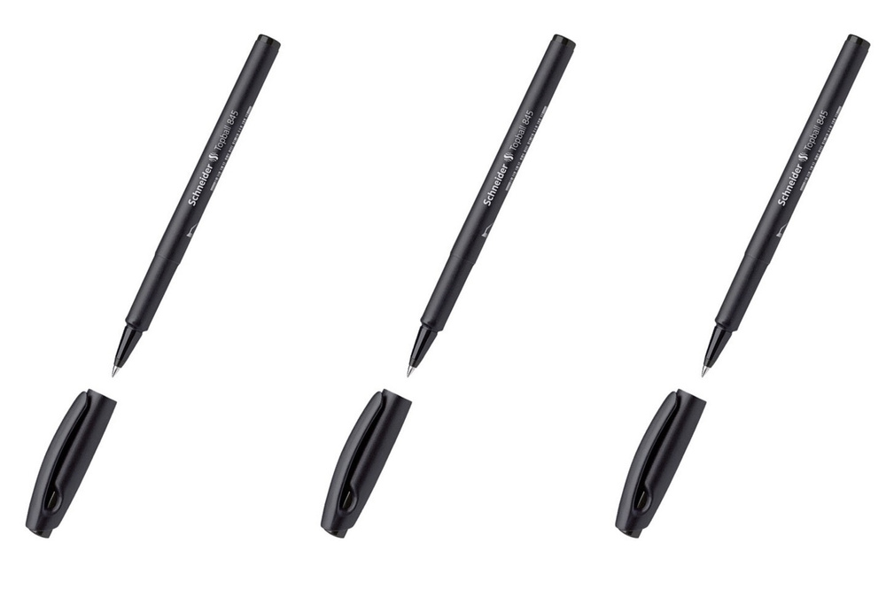 Ручка-роллер Schneider TopBall 845, черная, узел 0,5 мм, линия 0,3 мм, 3 шт  #1