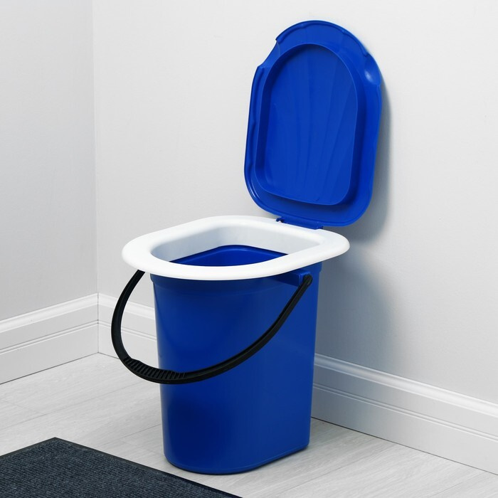 Ведро-туалет, h 38 см, 18 л, съёмный стульчак, синее #1