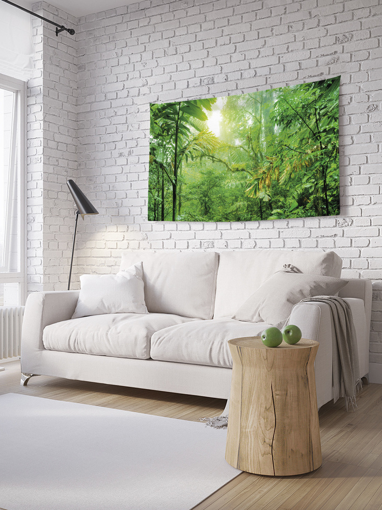 Горизонтальное фотопанно на стену JoyArty "Заросли джунглей", из ткани, 100х150 см  #1