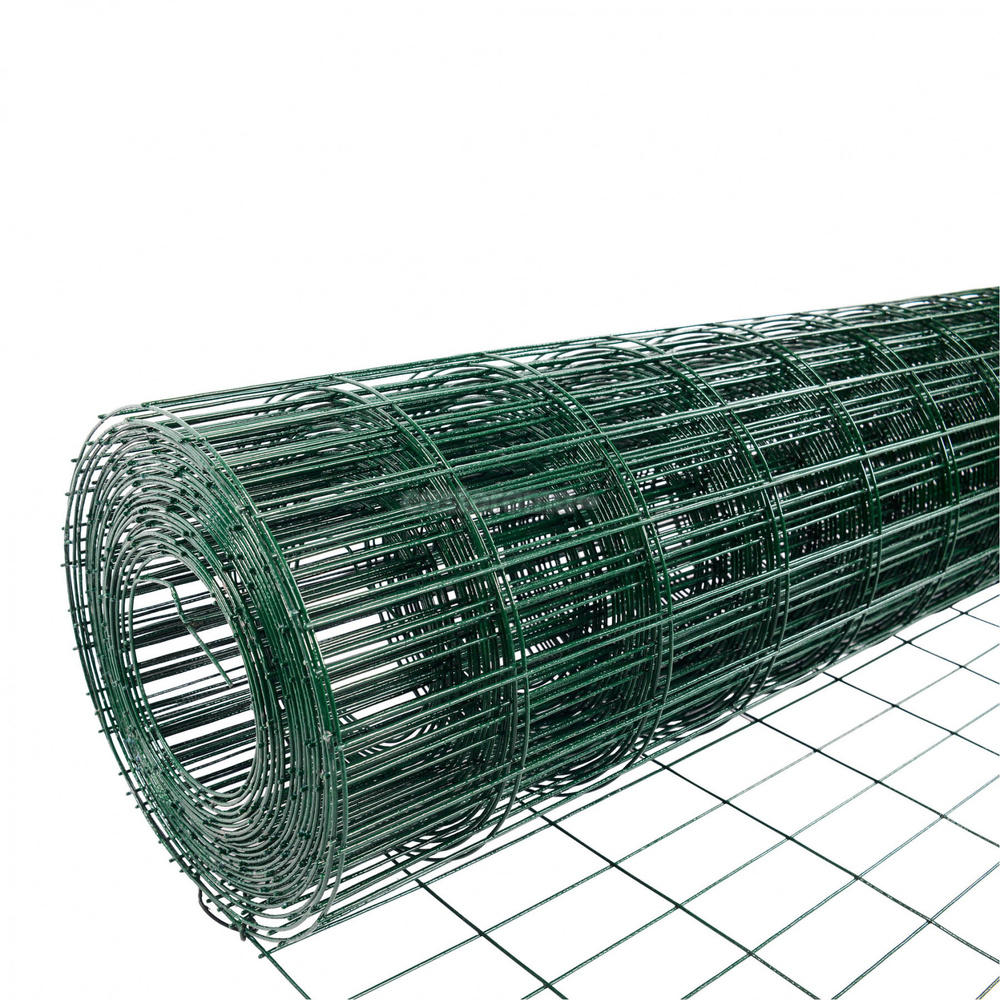 Сетка сварная цинк ПВХ зеленая 50x100 d-1,8 мм 1,5x15м #1