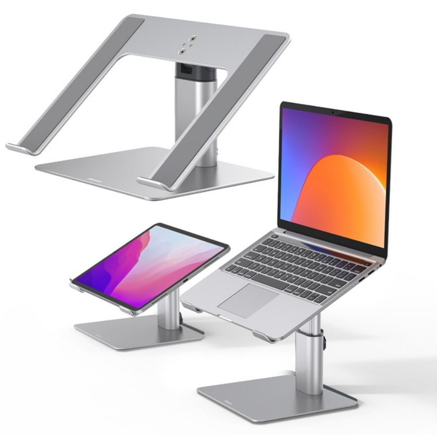 Подставка для ноутбука Baseus Metal Adjustable Laptop Stand Silver (LUJS000012) #1