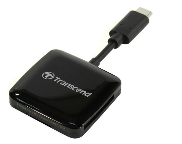 Картридер внешний Micro SecureDigital Transcend RDC3 SD/microSD Card Reader, USB 3.2 Gen 1, Black, Type #1