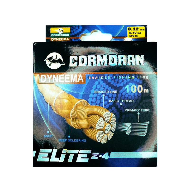 Плетеная леска CORMORAN ELITE Z-4, толщина 0,12мм, разрывная нагрузка 8.4 кг, длина 100м  #1