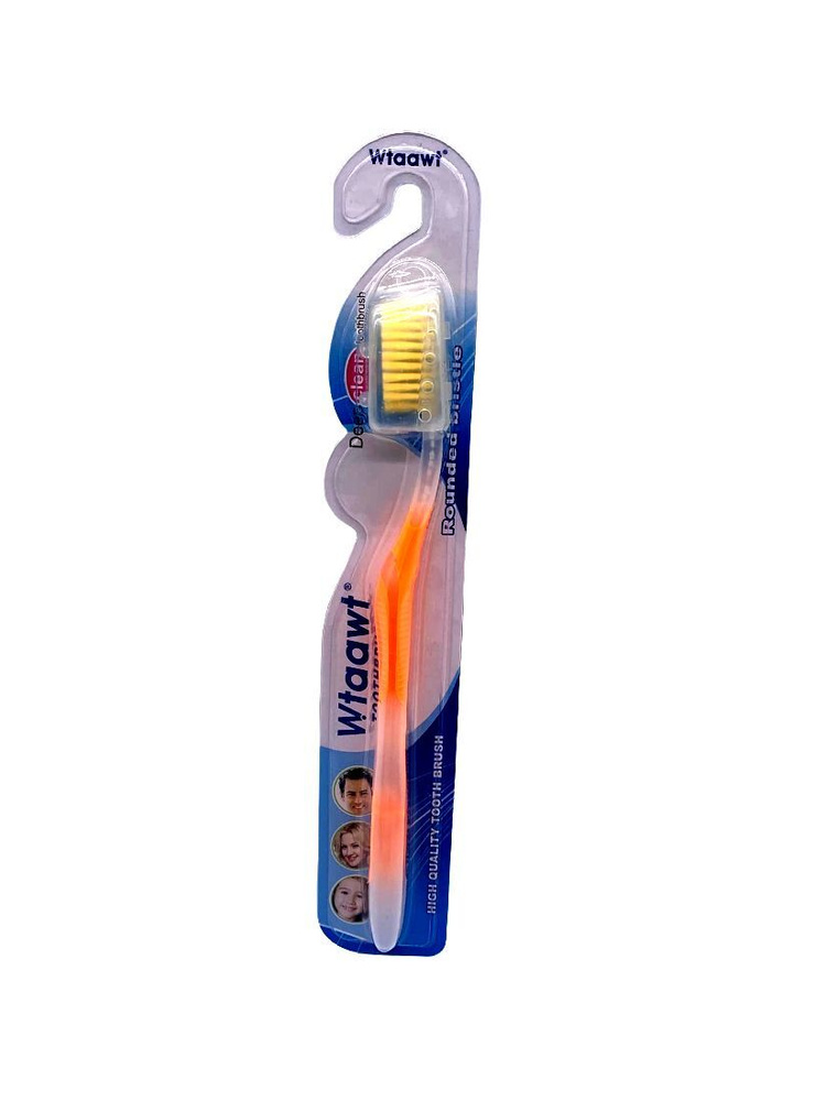 Щетка зубная Wtaawt / щетка для зубов с нейлоновой щетиной и защитным колпачком, оранжевая.  #1