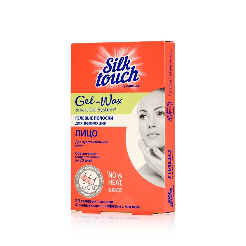 Восковые полоски для депиляции Carelax Silk Touch Gel-Wax для лица 20шт  #1