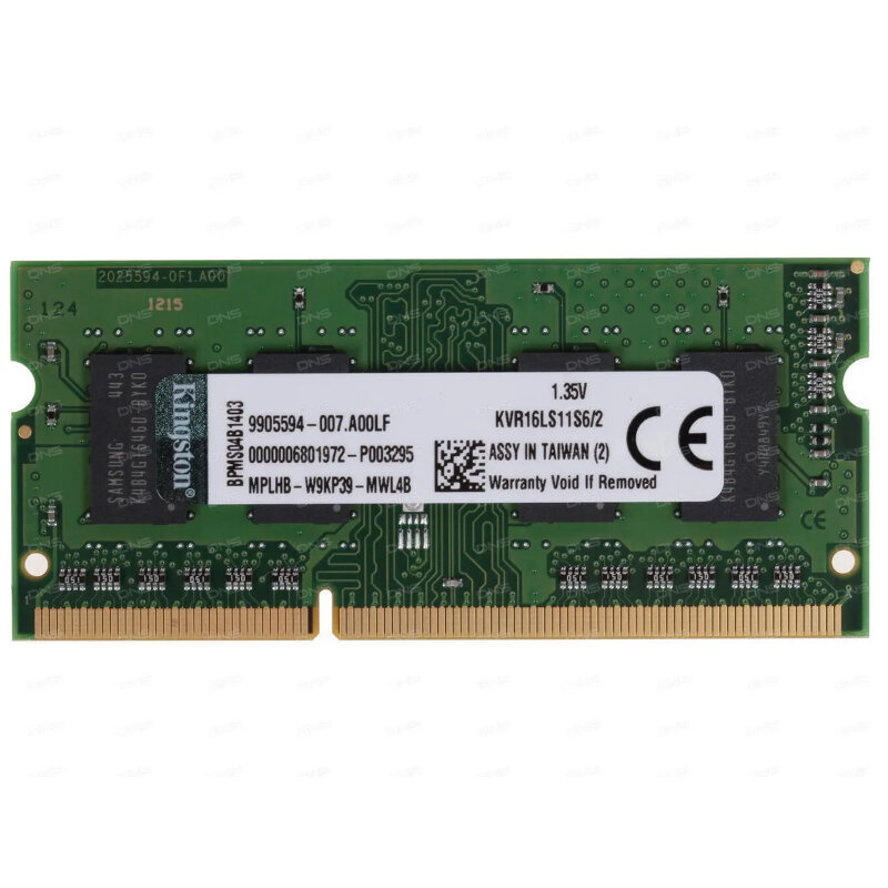 Kingston Оперативная память ValueRAM DDR3L 1600 МГц 1x2 ГБ (KVR16LS11S6/2) #1