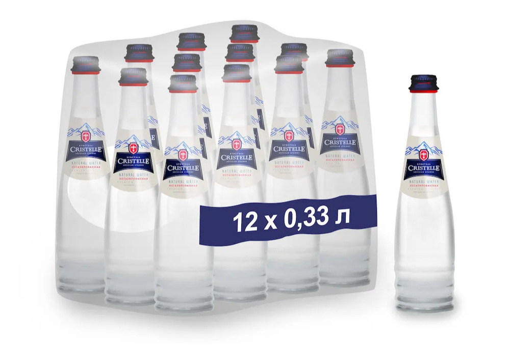 Вода питьевая негазированная Сristelle (Кристэль) в стеклянной бутылке, 12 шт по 0,33 л  #1