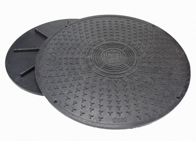 Крышка пластикового колодца, диаметр 695 мм., цвет - чёрный  #1
