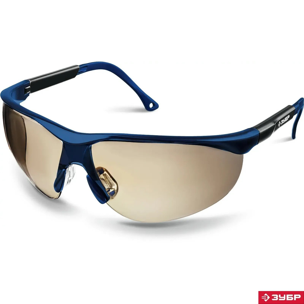Защитные серые очки ЗУБР ПРОГРЕСС линза устойчива к царапинам и запотеванию, открытого типа  #1