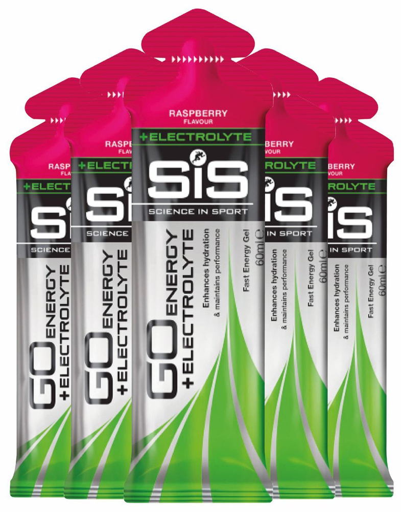 Гель питьевой SCIENCE IN SPORT (SiS) Go Energy + Electrolyte Gels 5 x 60 мл + электролиты, Малина  #1