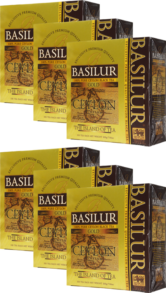 Чай черный Basilur Чайный остров Цейлон Gold в пакетиках 2 г 100 шт в упаковке, комплект: 6 упаковок #1