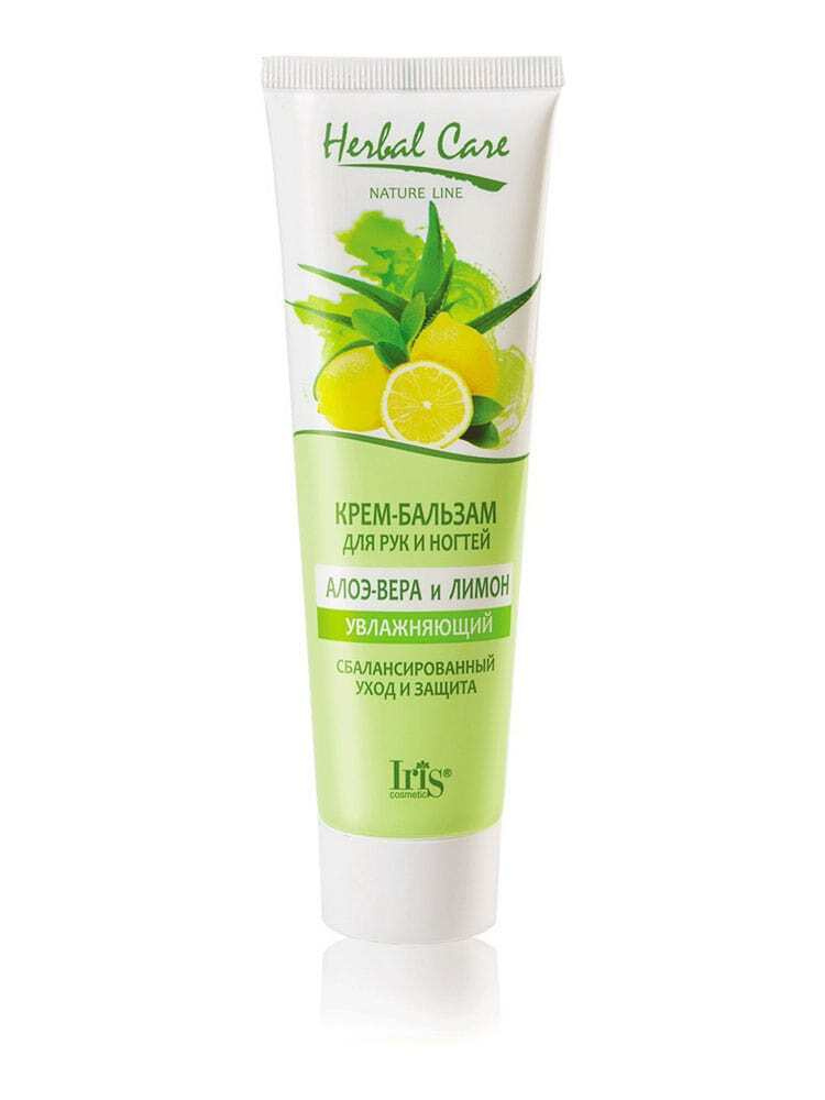 IRIS Herbal Care Крем-бальзам для рук и ногтей "Алоэ-вера и лимон ...