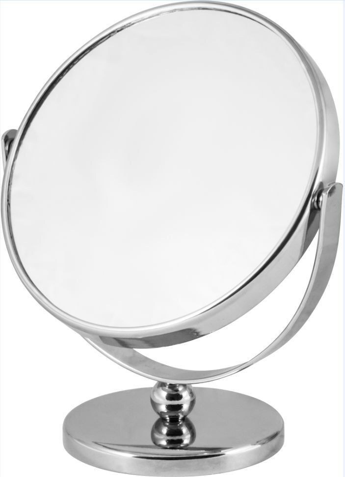 Зеркало косметическое диаметр 12,5см, хром, двустороннее  #1