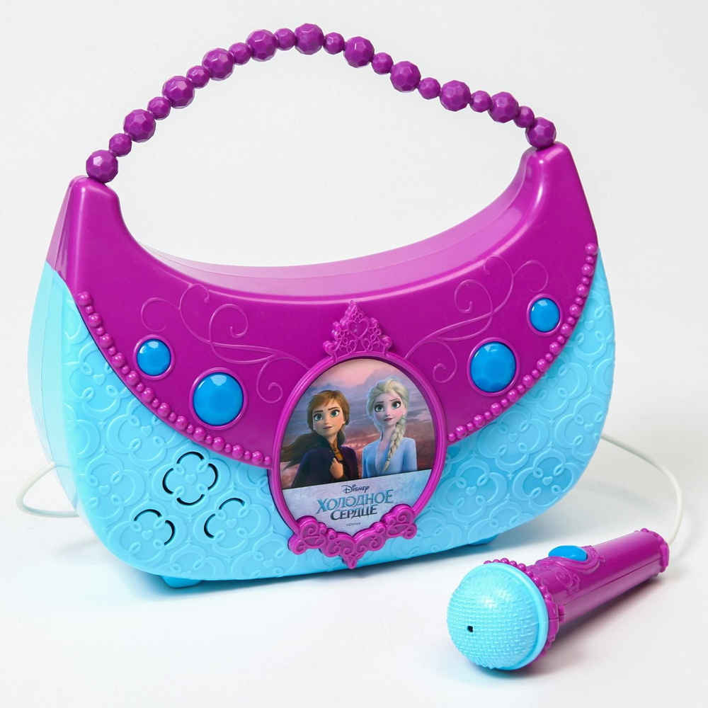 Микрофон детский, сумочка Disney "Холодное Сердце" звук, свет, музыкальная игрушка для малышей, для девочек, #1