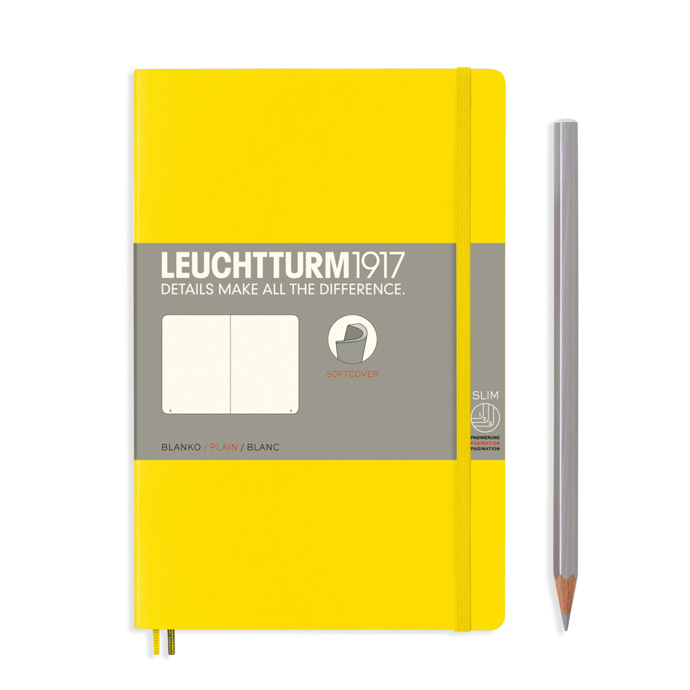 Блокнот Leuchtturm1917 B6+, мягкая обложка, нелинованный, лимонный  #1