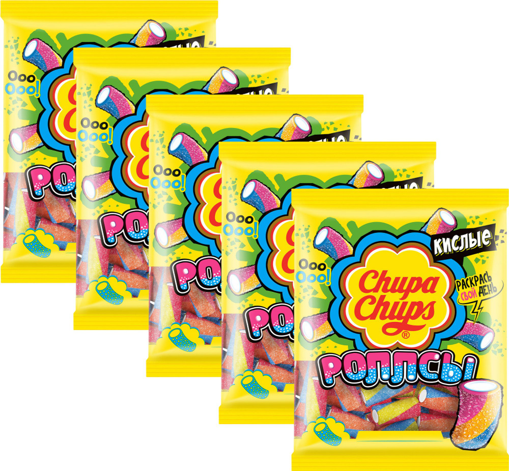 Мармелад Chupa Chups Роллсы жевательный, комплект: 5 упаковок по 70 г  #1