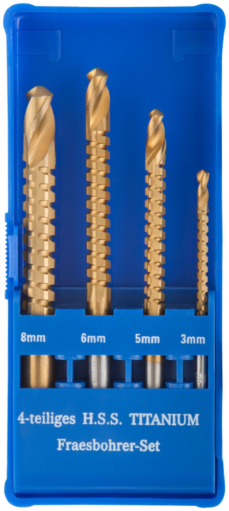 Набор сверл-фрез 3,5,6,8 мм, 4 штуки, 36414 FIT #1
