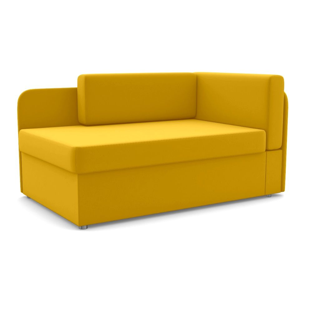 Диван-кровать Компакт Правый ФОКУС- мебельная фабрика 135х83х61 см желтый текстурный  #1