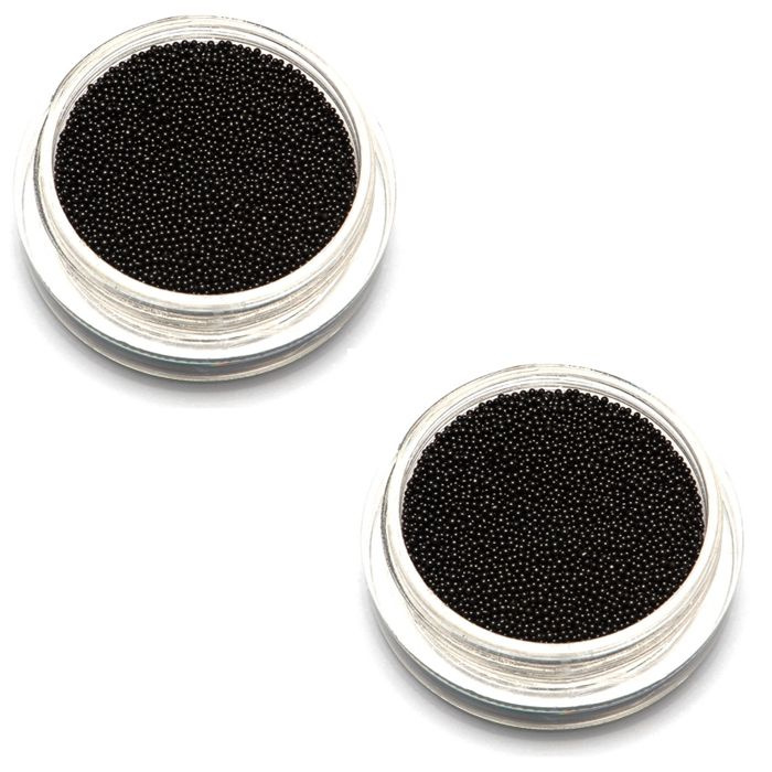 Бульонки супер мелкие - черные - 0,4 мм (3 гр.) 2шт /декор для ногтей/шарики/  #1
