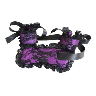Кружевной черно-фиолетовый набор для эротических игр #1