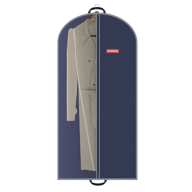Чехол для одежды на молнии Hausmann 140x60 см с прозрачной вставкой и ручками цвет синий  #1
