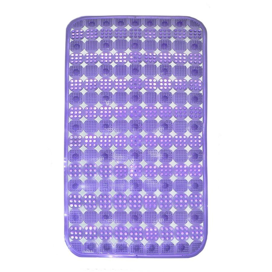 Коврик для ванной противоскользящий на присосках / Коврик массажный прямоугольный, фиолетовый  #1