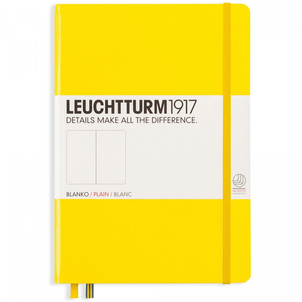 Записная книжка Leuchtturm Medium A5 Lemon твердая обложка 251 стр, 344798  #1