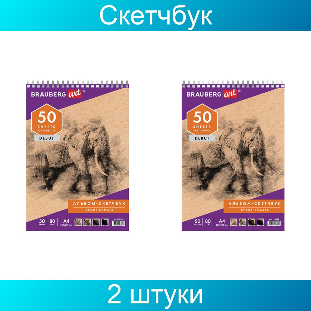 Brauberg Скетчбук A4 (21 × 29.7 см), листов: 100 #1