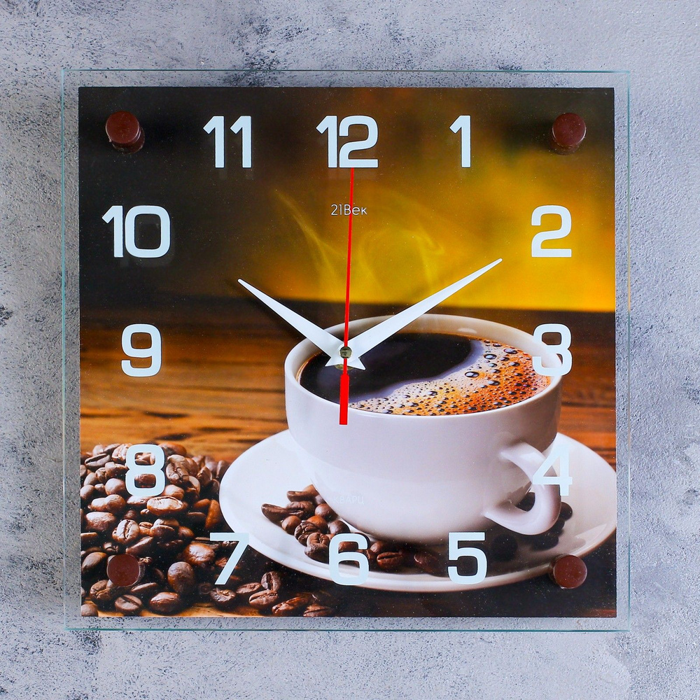 Часы настенные "Кофе", плавный ход, 25 х 25 см #1