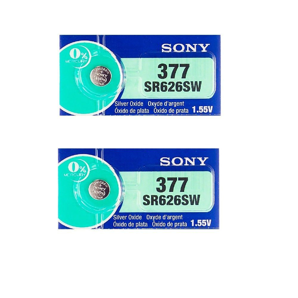 Sony Батарейка 376, 377 (SR66, SR626), Оксид-серебряный тип, 1,55 В, 2 шт  #1