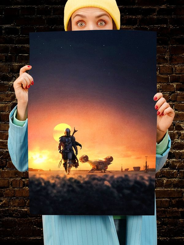 Постер интерьерный Мандалорец 2, 70х46 см. Матовый яркий. Звездные Войны  #1