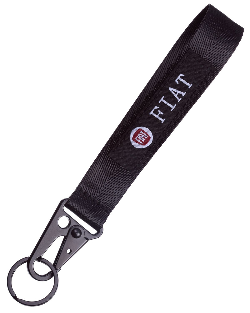 Брелок-лента с карабином и логотипом (нашивка) 15 см.Fiat (черный)  #1