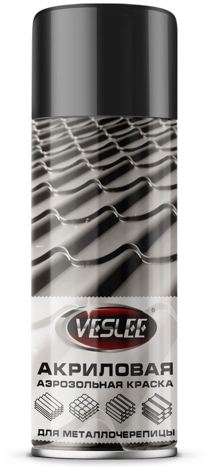 Veslee Аэрозольная краска Быстросохнущая, Глянцевое покрытие, 0.52 л, 0.3 кг, черный  #1