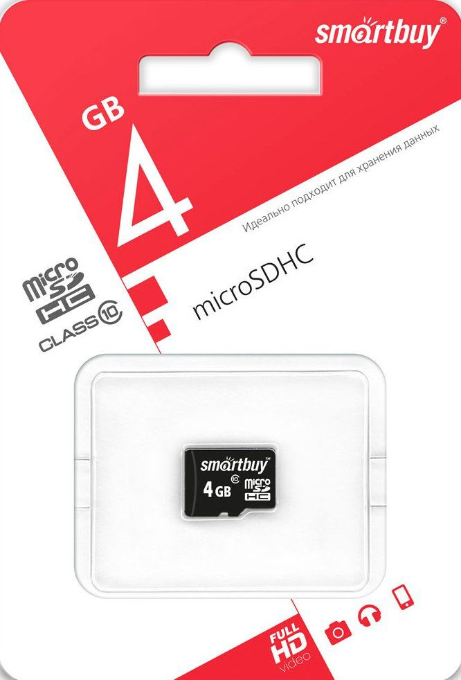 Карта памяти (SB4GBSDCL10-00) MicroSDHC 4GB Class10 #1