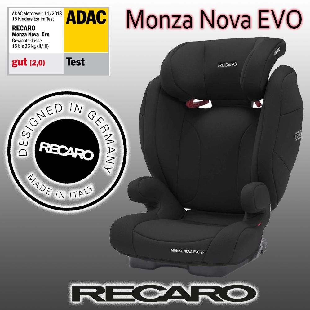 Детское автокресло Recaro Monza Nova Evo Seatfix, гр. 2/3, расцветка Deep Black  #1