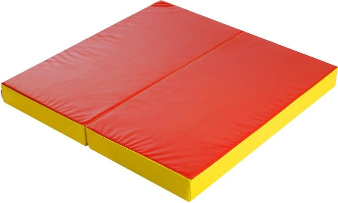 Мат спортивный складной IDEAL, 100 х 100 х 6 см, толщина 6 см. (Цвет красный, жёлтый)  #1