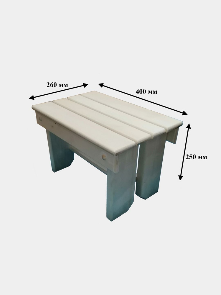 Лавочка деревянная из липы в баню или сауну Большая 400*260*250 мм  #1