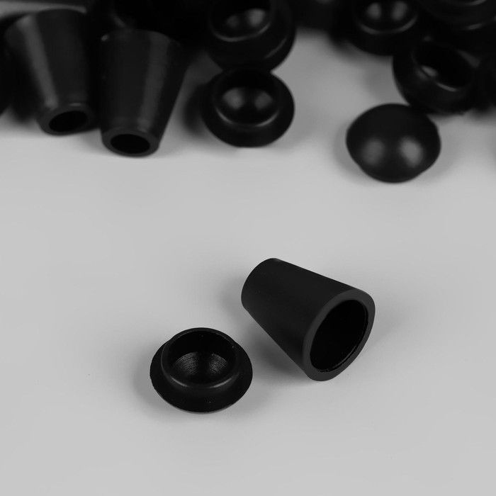 Набор наконечников для шнура d - 4 мм, 1,7 х 1,2 см, 100 шт, цвет черный / 5077428  #1