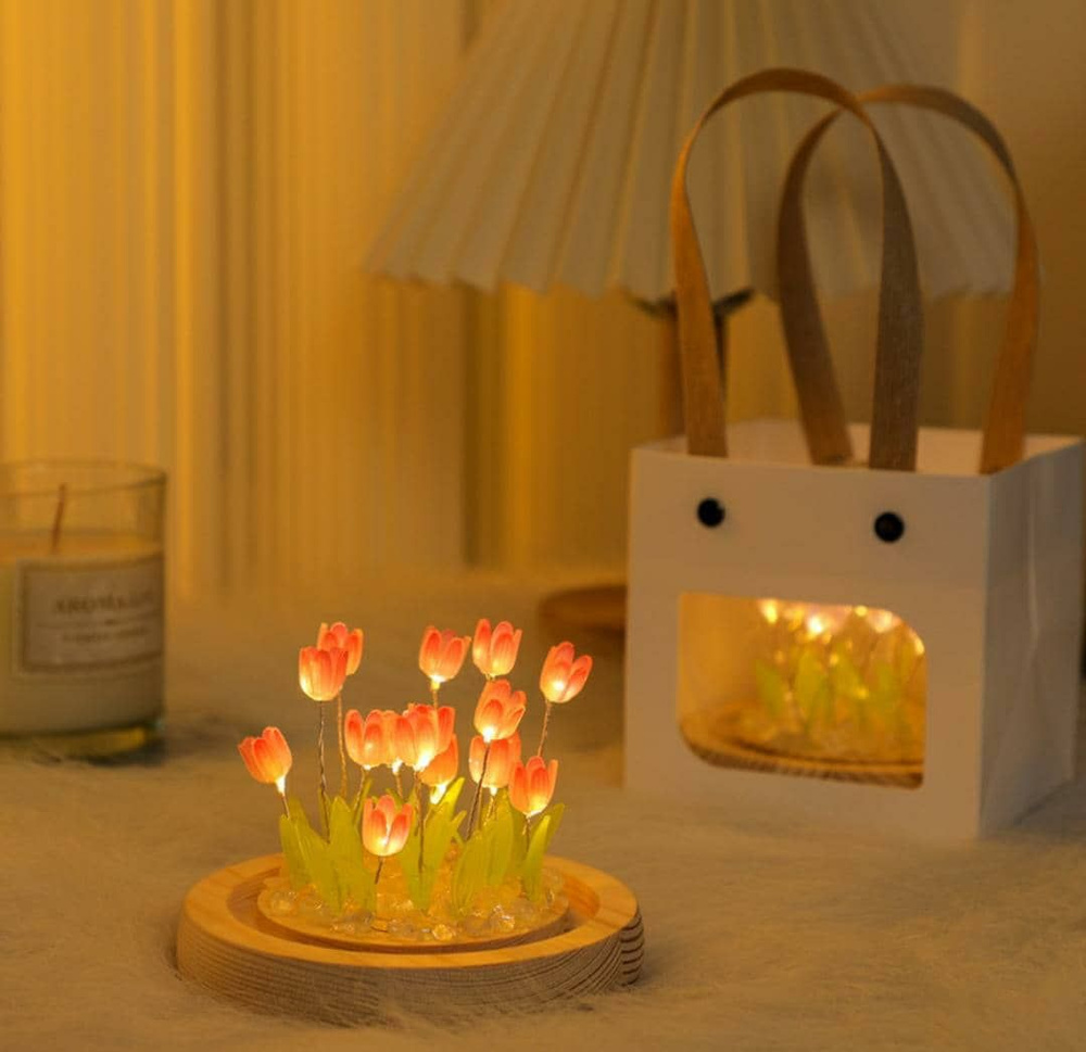 DIY Ночник "Tulipa",декоративный светильник " Клумба тюльпанов"  #1
