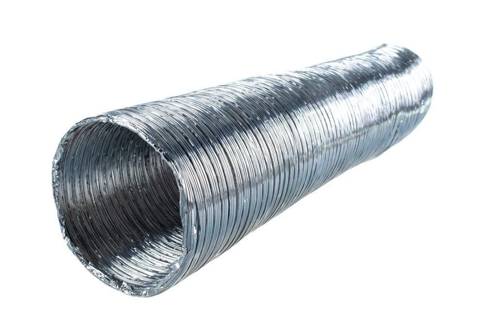 Воздуховод гофрированный алюминиевый d-100 толщина 80 мкм,0,6 м-3 м.TDM  #1