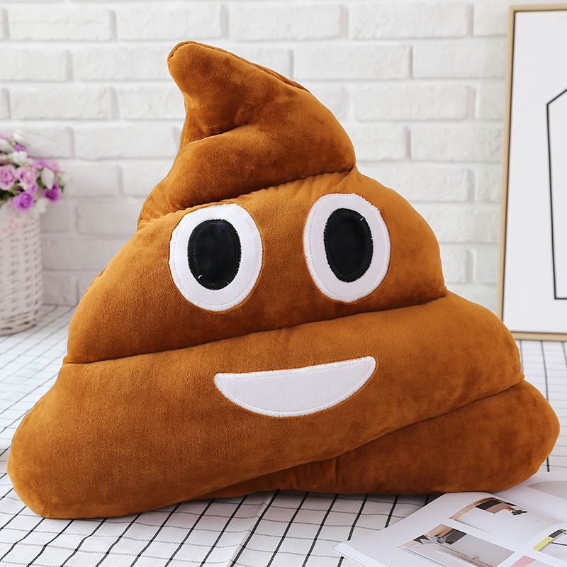 Декоративная подушка Смайлик Эмоджи Emoji Веселая улыбающаяся мордашка Smiling Poop, 28 см  #1