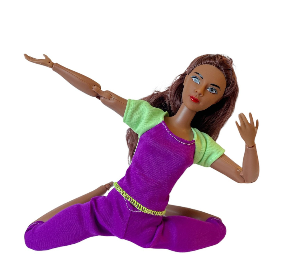 Спортивная шарнирная кукла йога 30 см с аксессуарами #1