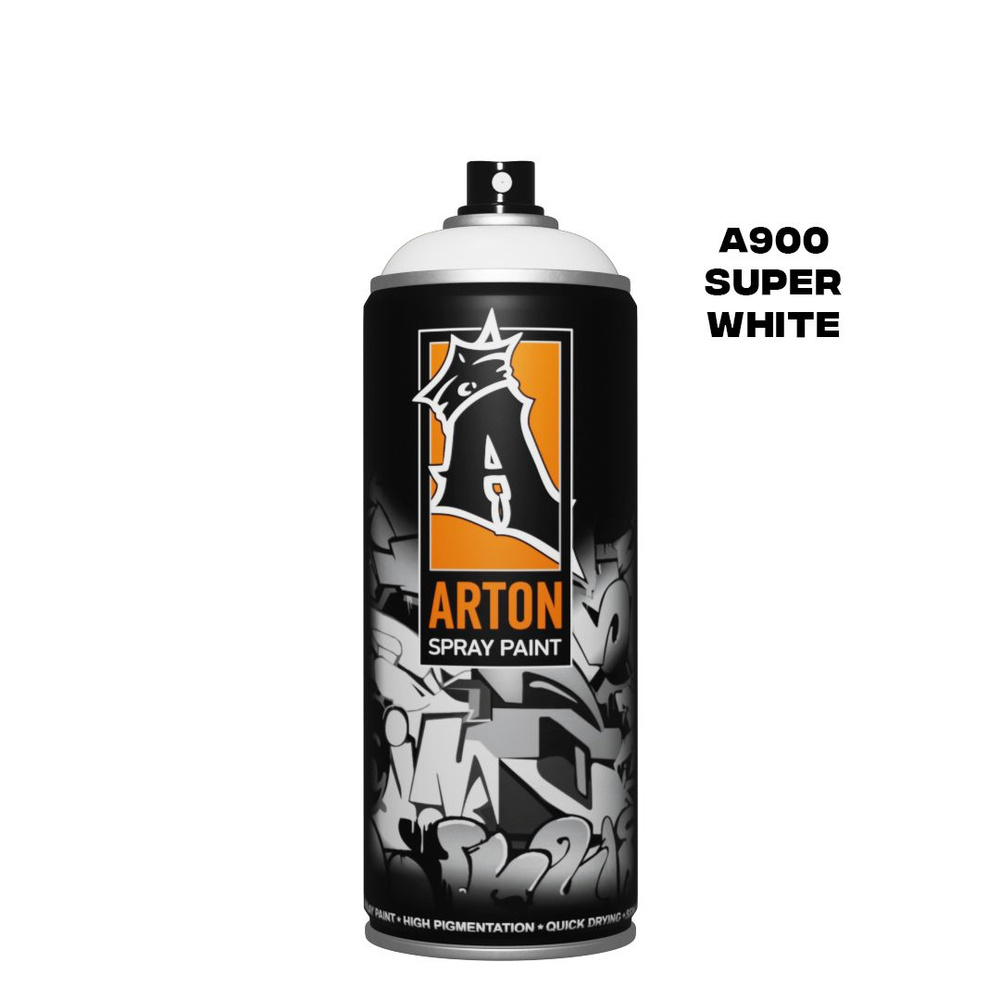 Аэрозольная краска для граффити и дизайна Arton A900 Super White 520 мл (супер белый)  #1