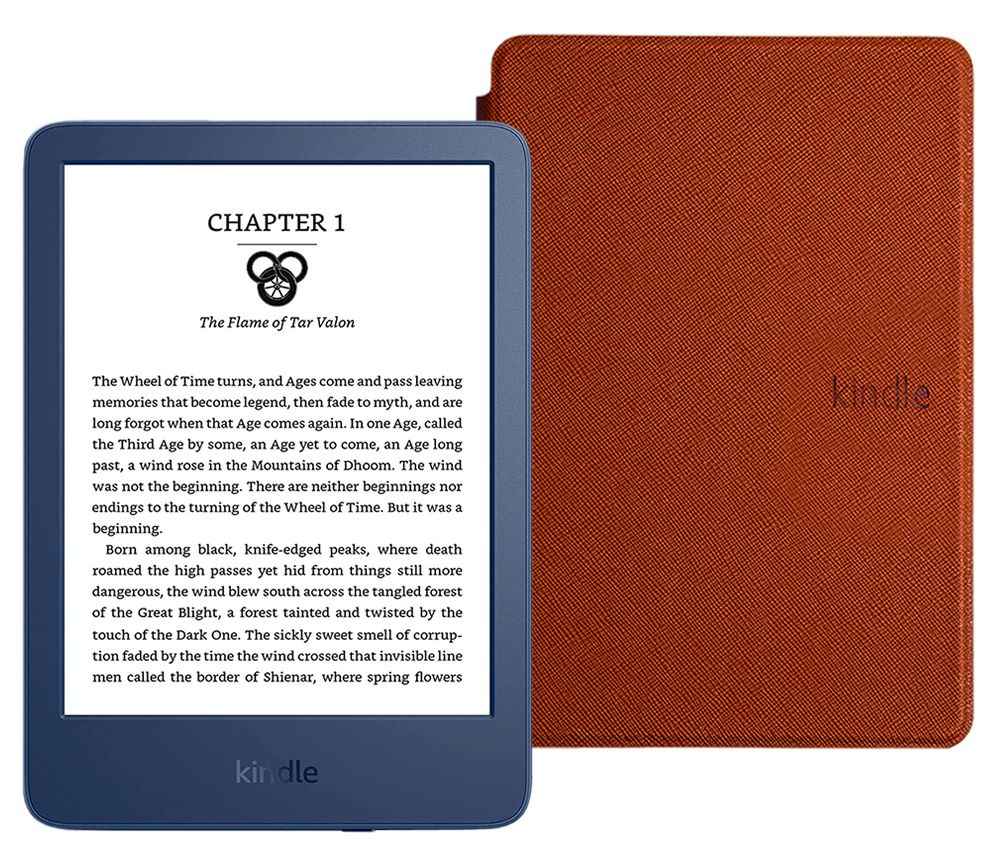 Amazon Kindle 6" Электронная книга 11 (16Gb) SO Denim + обложка ReaderОNE, коричневый  #1