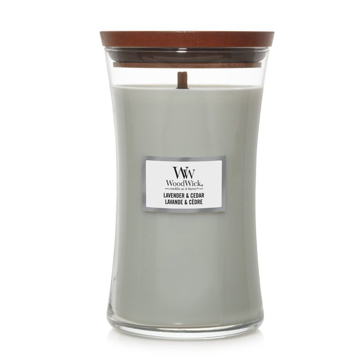 WoodWick Свеча ароматическая "Lavender and cedar", 17 см х 10 см, 1 шт #1