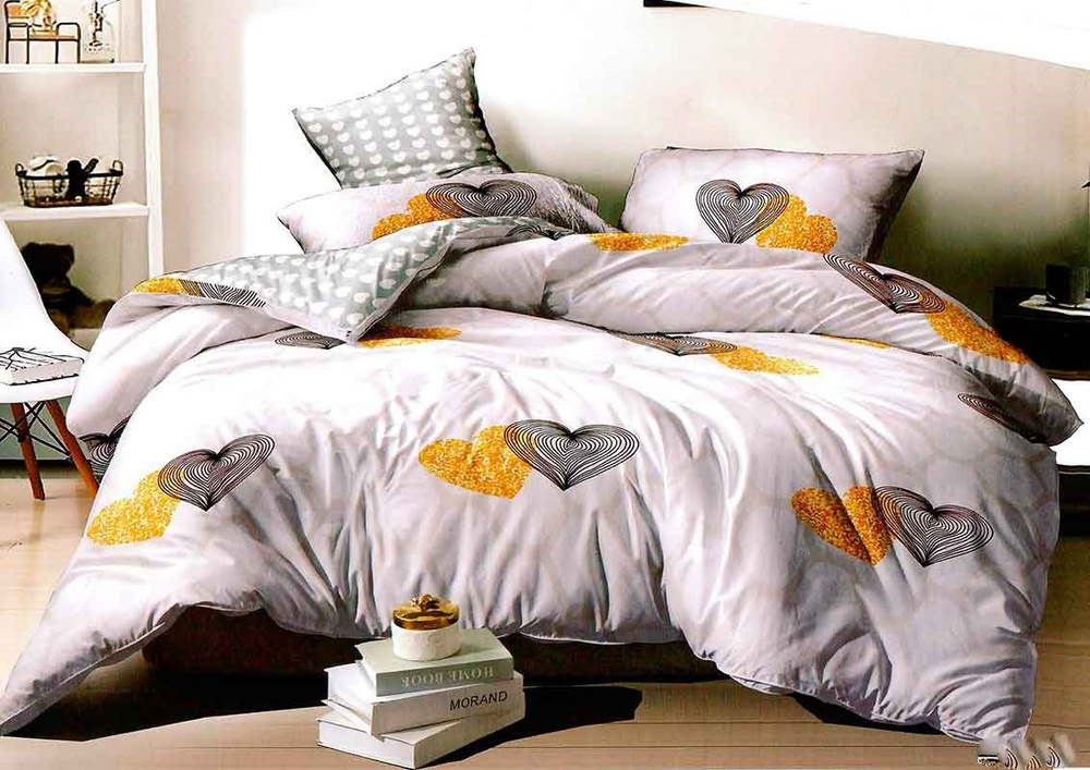 Комплект постельного белья Золотая линия, Полисатин, 2-x спальный, наволочки 70x70  #1