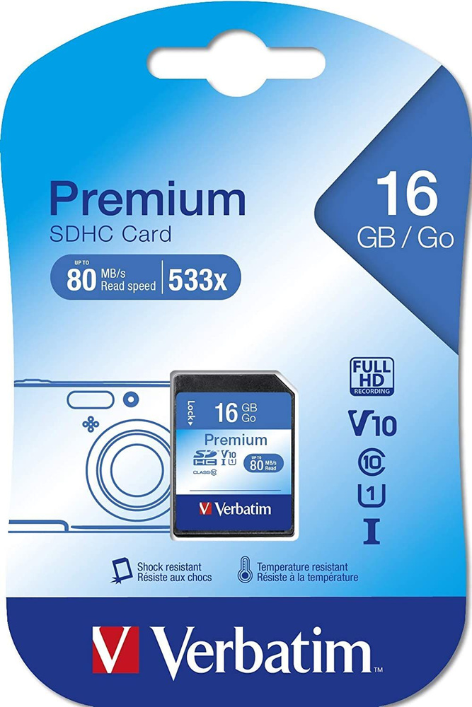 Карта памяти Verbatim SDHC 16GB SD Card Class 10 #1